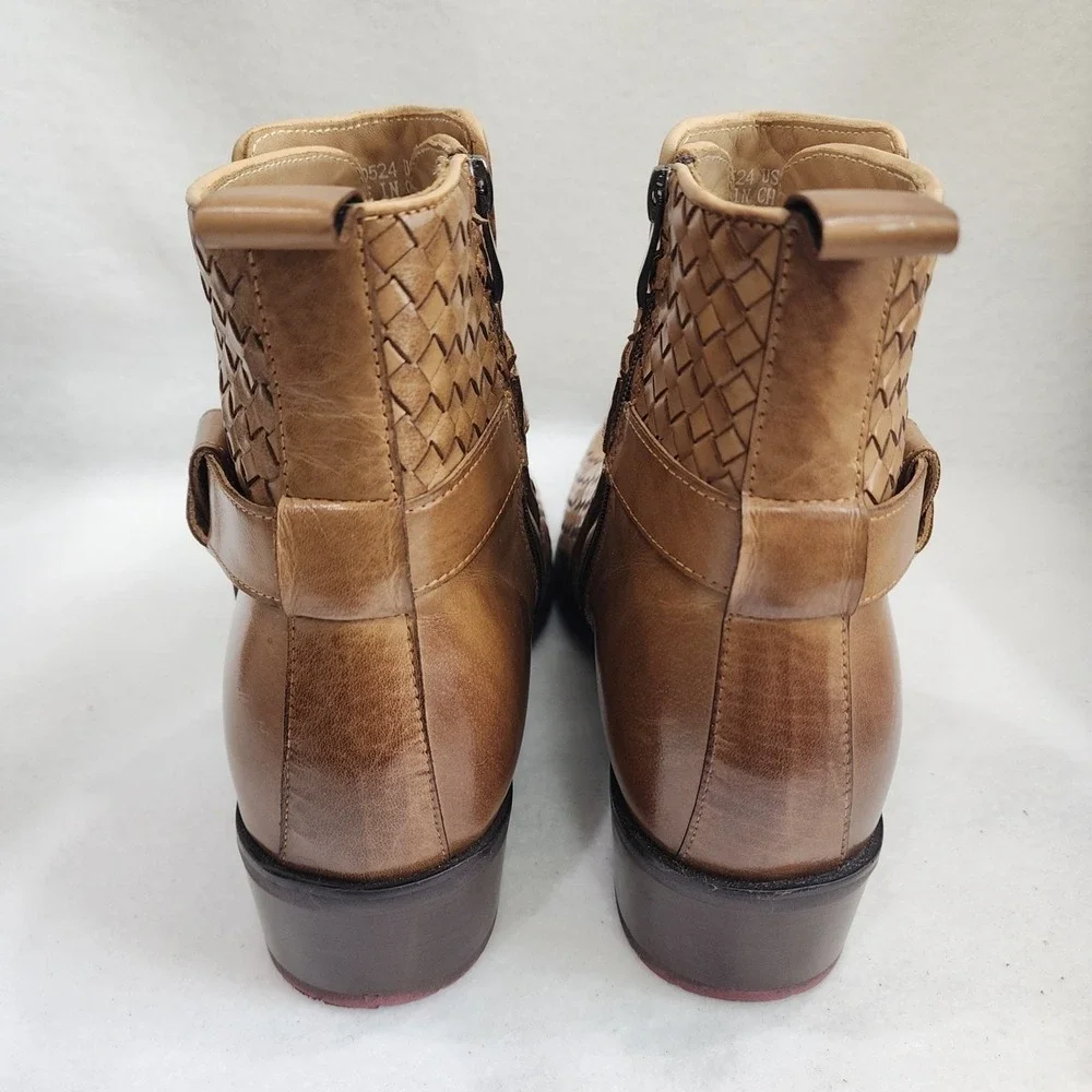 Calto K30524 Men 11 Boot Brown Leather Invisible Height Increasing Elevator Boot